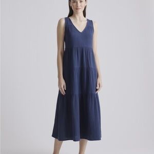 Quince Gauze Cotton Tiered Maxi Dress NWT
